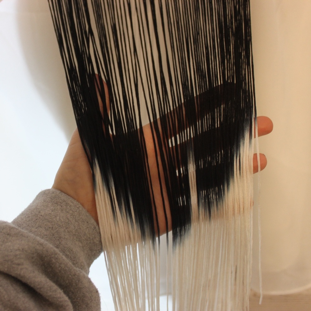 🌹BOUTIQUE🌹B+W ombré fringe chiffon top - Picture 7 of 8